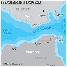 St Of Gibraltar On World Map Strait Of Gibraltar - Worldatlas