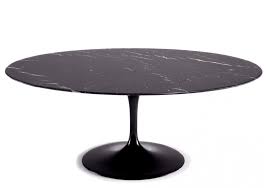 Tulip 48 oval marble coffee table with black base. Saarinen Oval Coffee Table Marble Knoll Milia Shop