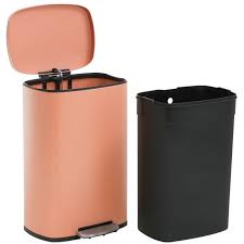 Shop pink kitchen trash can at target to refresh your room. Kitchen Trash Can With Lid For Office Bedroom Bathroom Step Trash Bin Fingerprint Proof Garbage Bin Brushed Stainless Steel 13 Gallon 50 Liter Pink Walmart Com Walmart Com