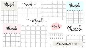 Downloading these free 2021 calendar templates couldn't be easier! Cute Free Printable March 2021 Calendar Saturdaygift