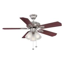 Made for rooms with high ceilings, typically 8 feet or higher. Hampton Bay Glendale 42 In Led Indoor Brushed Nickel Ceiling Fan With Light Kit Am212 Bn The Home Depot Ceiling Fan With Light Ceiling Fan Brushed Nickel Ceiling Fan