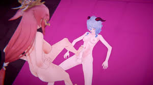 Genshin Influence - Futa Ganyu soles adore with Yae Miko