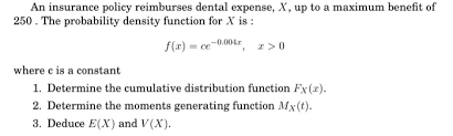 Explaining expense constant term for dummies. An Insurance Policy Reimburses Dental Expense X Up Chegg Com