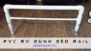 Made from three horizontal, two vertical boards and two. Diy A Pvc Rv Bunk Bed Rail To Contain The Kids For Bugout