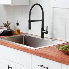 Best kitchen faucets 2019 buying guide (updated). Glacier Bay Statham Single Handle Rubber Hose Spring Neck Kitchen Faucet With Turbospray And Fastmount In Matte Black Hd67859 0010h The Home Depot In 2020 Kitchen Faucet Black Kitchen Faucets Modern Kitchen Faucet