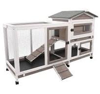 Outdoor Bunny Hutch In Box) 42.7 L Rabbit Hutch Indoor ...