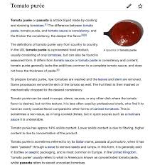 The Difference Between Tomato Puree Passata Paste Sauce Yes From Wikipedia Puree Tomato Flavors