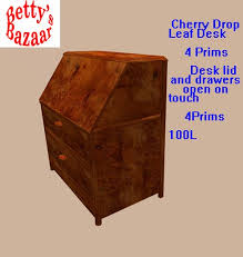 Chattanooga brown drop lid desk 499 99 36w x 16d x 43h find. Second Life Marketplace Br Drop Lid Desk