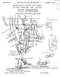 Track Map Of Streetcars In Lower Manhattan Excluding Third Avenue System Prior To Abandonment New York City Map Transit Map Train Map