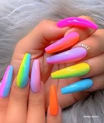 Acrylic rainbow, glasgow, united kingdom. Trendy Rainbow Nails Design Ideas Long Acrylic Nail Sohotamess