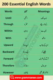 Basic English Vocabulary Words In Urdu 2000 Urdu Words English Words Vocabulary Words English To Urdu Dictionary