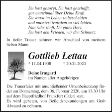 2,439 likes · 1 talking about this. Traueranzeigen Von Gottlieb Lettau Markische Onlinezeitung Trauerportal