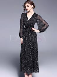 Dresses Maxi Dresses Black Mesh Lantern Sleeve Long Prom Dress In 2020 Maxi Dress With Sleeves Maxi Dress Pattern Nice Dresses