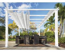 Elle protège du soleil, de la pluie ou du vent. Aluminium Pergola Pavillon Florenz 11x16 Inkl Verstellbarem Sonnensegel 350 X 505 Cm Weiss Hornbach Luxemburg