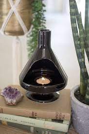 Ceramic Retro Fireplace Tealight Candle Holder Black Kitchen Or Dining Table Decor Mini Chiminea Retro Fireplace Tealight Candle Holders Tea Lights