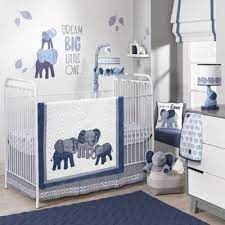 Crib Bedding Sets Lambs Ivy Elephant 3 Piece Crib Bedding Set In Indigo Baby Boy Room Nursery Elephant Crib Bedding Set Baby Boy Room Decor