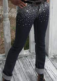 New NWT New An for ME Chinko's Jeweled Sequined Denim Jeans,Sz 28 | eBay
