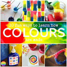10 Fun Ways To Learn How Colours Are Made Learning Colors Kindergarten Colors Kids Painting Crafts