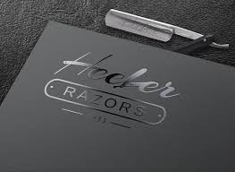 Heeler Razors On Behance Logo Mock Up Leather Razor Minimal Hipster Style Logo Design Graphic Design Bradley Banner Ads Design Graphic Design Logo Logo Design