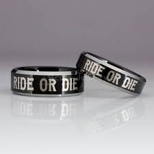 Ride Or Die Rings Ride Or Die Wedding Rings 2 Piece Couple Etsy In 2021 Black Tungsten Band Tungsten Band Black Tungsten
