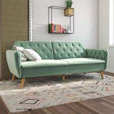 A Gorgeous Novogratz Futon And Sofa Bed That Simply Exudes Class Between Its Soft Velvet Upholstery And Its High Density Memory Foam Cushions You Ll Feel A In 2021 Foam Sofa Bed Comfortable