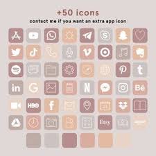 Ios App Icon Bundle App Cover Iphone Aesthetic App Icons Etsy In 2021 App Icon App Covers Ios App Icon