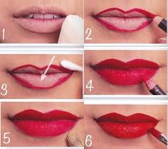 red lipstick makeup step by step