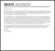 Write cover letters as a web designer with the same flair you use for designing a website. Mobile Developer Cover Letter Sample Cover Letter Templates Examples