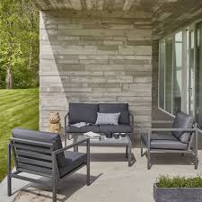 Actualmente la empresa cuenta con presencia internacional, estando presente en más de 13 países. Leroy Merlin Salon De Jardin Salon Bas De Jardin Niagara Aluminium Gris 4 Personnes Idees Conception Jardin Idees Conception Jardin