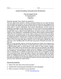 David Copperfield Eighth Grade Reading Worksheets Reading Comprehension Worksheets Reading Worksheets Reading Comprehension