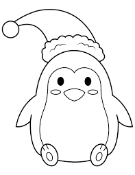 Download and print for christmas. Printable Penguin Wearing A Santa Hat Coloring Page