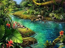 Sneak Peek Claire Hart Tropical Thief Badgehungry Jungle Scene Tropical Painting Garden Painting