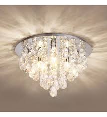 Update your decor with this sleek semi flush mount design. Crystal Ceiling Light Modern Chandeliers With Crystal Droplets Chrome Finish Elegant Flush Mount Ceiling Lighting For Bedroom Living Room Bathroom Hallway Buy Online In Gibraltar At Gibraltar Desertcart Com Productid 148023511