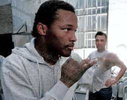 Lone Star Cobra" Donald Curry, 1980s two-division world champion and  pound-for-pound level fighter, shadowboxes and shows off his blinding hand  speed as his trainer Paul Reyes observes at David Gorman's gym on