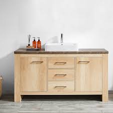 Otho 60 single bathroom vanity set. Vinnova Alpine 60 Inch Single Vanity In Glacier Canyon Oak With White Drop In Porcelain Vessel