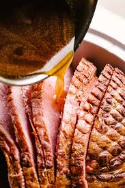 This recipe for ham steak with honey mustard glaze is a fresh change from the standard grilled fare. Slow Cooker Honey Mustard Glazed Ham Recipe Diethood
