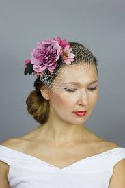 Pink Mauve Purple Bridal Fascinator Headband Tiara Wedding Bridesmaids  Toddler Headpiece Hair Accessories Birdcage Veil Headband