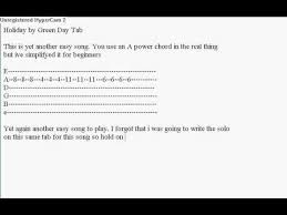 Holiday By Green Day Guitar Tab For Riff And Solo Youtube