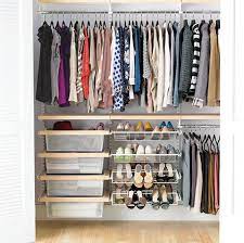 Its many available accessories let you customize almost any. Birch Elfa Decor Closet With Gliding Shoe Racks Best Closet Systems Clothes Closet Closet Remodel