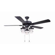 Canarm Catena 52 In Matte Black Ceiling Fan With Light Kit Cf52cat5bk The Home Depot