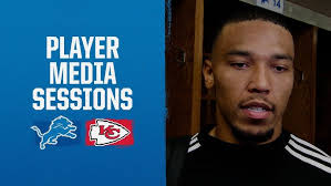 Detroit Lions players meet with the media