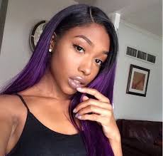 Black And Purple Ombre Hair Medium Length J A Y L A Purple Ombre Hair Purple Hair Hair Styles