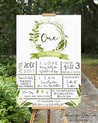 Wild One Olive Leaf Milestone Board Sign Boys Girls Birthday Board Poster Greenery Party Decorations Leaves Decor First 1st Boys First Birthday Party Ideas Boys 1st Birthday Party Ideas Birthday Poster