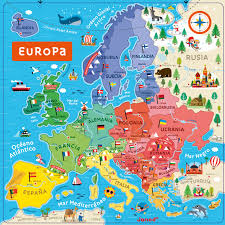 Veja os principais mapa da europa, como mapa político, físico, divisão ocidental e oriental. Mapa De Europa Puzzle Magnetico En Madera