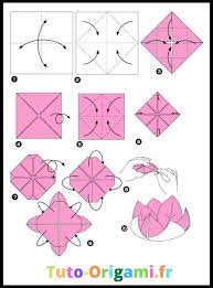 The beautiful yet simple origami lotus should be made with thin, yet slightly flexible paper so the petals dont tear in the last step. Fleur De Lotus En Origami Niveau Moyen Gratuit Tuto Origami Fr Fleur Origami Facile Origami Facile Origami Fleur