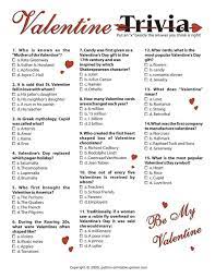Valentine's day for the love of knowledge. Valentine S Day Trivia I