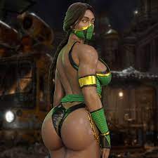 3d big ass big breasts breasts busty curvaceous curvy  dark-skinned female dark skin female female focus female only hourglass  figure jade (mortal kombat) leotard masturbation mortal kombat mortal kombat  (