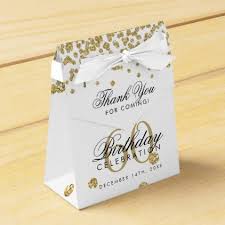 Thank You Gift Ideas For 60th Birthday Gold 60th Birthday Thank You Confetti White Favor Box Zazzle Com Confetti Favors Birthday Thank You Favor Boxes Birthday