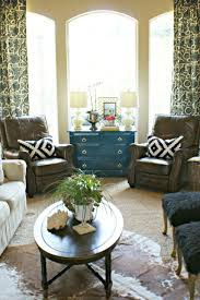 Bay Window Decorating Dimples And Tangles Peacock Tail Blue Dresser Living Room Furniture Layout Living Room Furniture Arrangement Home Decor Furniture