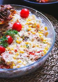 Miam Recette De Salade De Riz Au Thon Ou Au Poulet Roti Okedjenou Okedjenou Salade De Riz Salade De Riz Thon Recette Ventre Plat